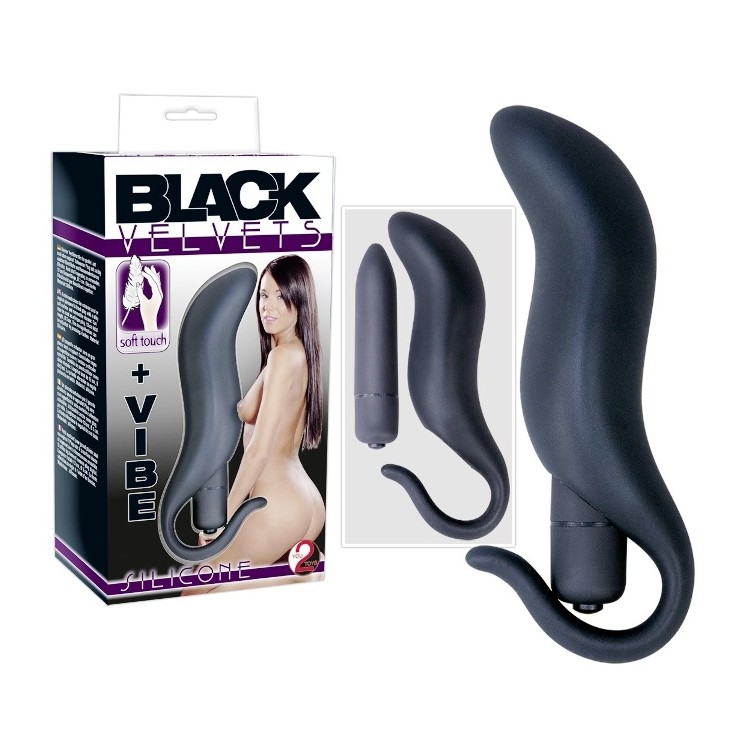 Butt plug anal cu vibratii Black Velvet