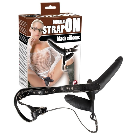 Strapon double Black Silicone 15cm