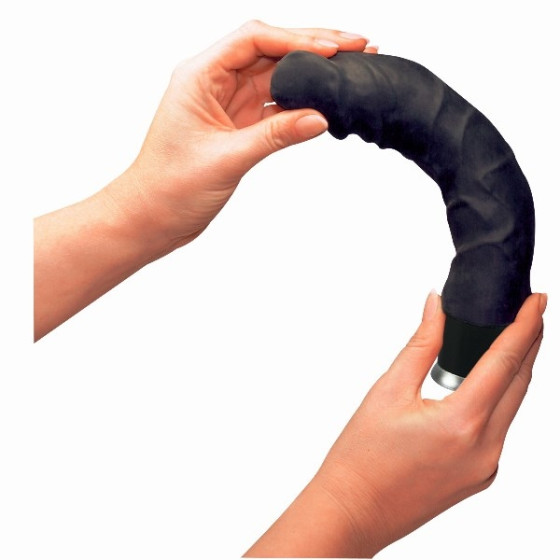 Vibratorul mare piele naturală neagră Nature Skin Big Vibe Black