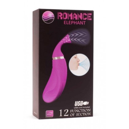 Vibrostimulator clitoridian cu vacuum 12 functii de suctiune Pretty Love Romance Elephant USB
