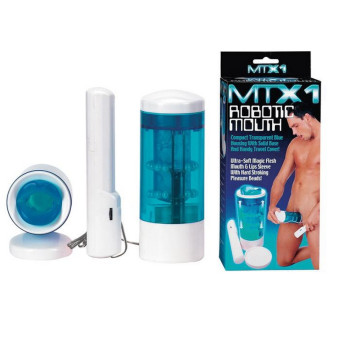 Masturbator Mouth Up and Down Clear Blue
