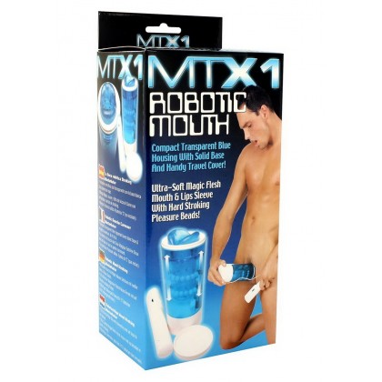 Masturbator Mouth Up and Down Clear Blue