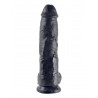 Dildo cu testicule King Cock negru 25.4cm / drept