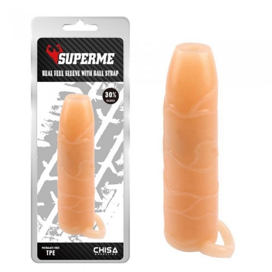 Manson Penis Real Feel Sleeve With Ball Strap