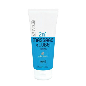 Gel lubrifiant & ulei de masaj Glide Gel 2 in 1 Silky Touch HOT 200 ml | xtoys.ro