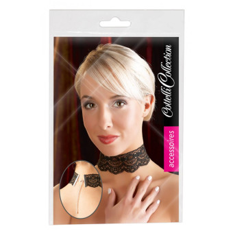 Colier din dantela neagra ajustabil Cottelli | xtoys.ro
