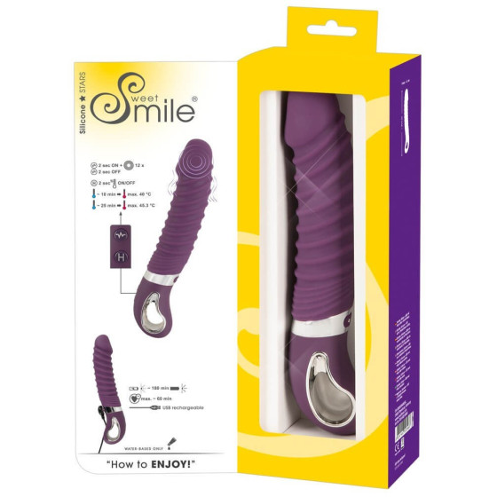 Vibrator Smile Soft Warming mov 23,5 cm