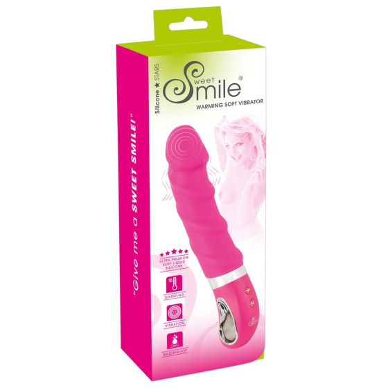 Vibrator Smile Soft Warming roz 22,8 cm