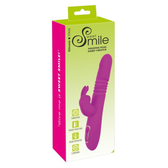 Vibrator Rabbit Smile Thrusting Pearl roz 26 cm