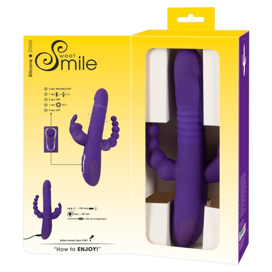 Vibrator Rabbit Smile Triple Thrusting Pearl 26 cm