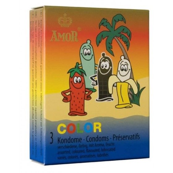 Prezervative pentru intarzierea ejacularii Amor Color 3 buc
