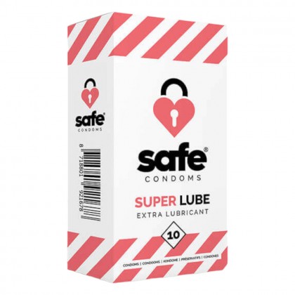 Prezervative extra lubrifiate Safe Super Lube 10 buc