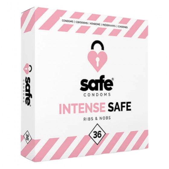 Prezervative cu nervuri si puncte Safe Intense Safe 36 buc