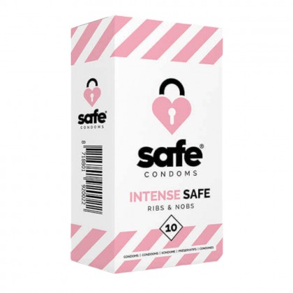 Prezervative cu nervuri si puncte Safe Intense Safe 10 buc