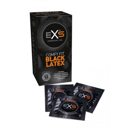 Prezervative negre EXS 54 mm 12 buc
