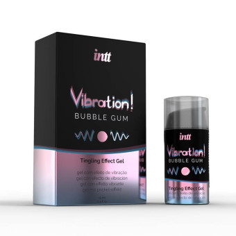 Lubrifiant cu efect de furnicaturi, incalzire si pulsatii Intt Bubble gum 15 ml