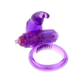 Inel cu vibratii rabbit mov pentru penis