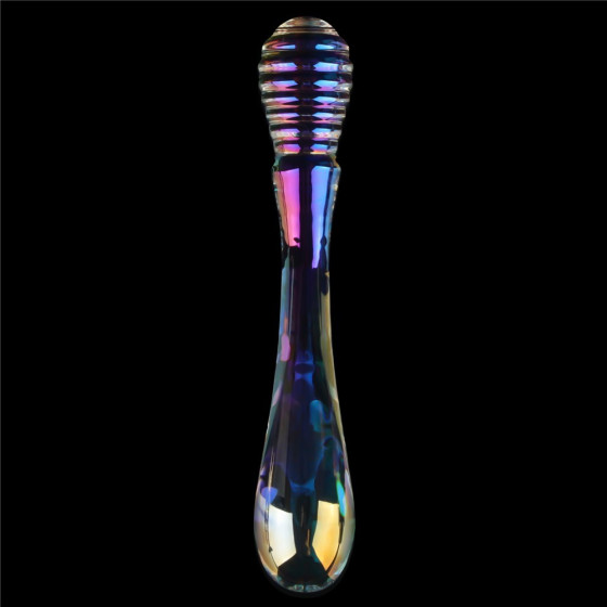 Dildo dublu multicolor din sticla Lovetoy Twin Pleasures 20,5 cm