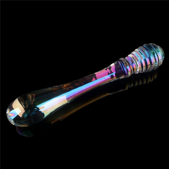 Dildo dublu multicolor din sticla Lovetoy Twin Pleasures 20,5 cm