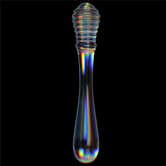 Dildo dublu multicolor din sticla Lovetoy Twin Pleasures 20,5 cm