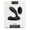 Vibrator unisex prostata si punct G Swakom Vick negru remote 10 cm
