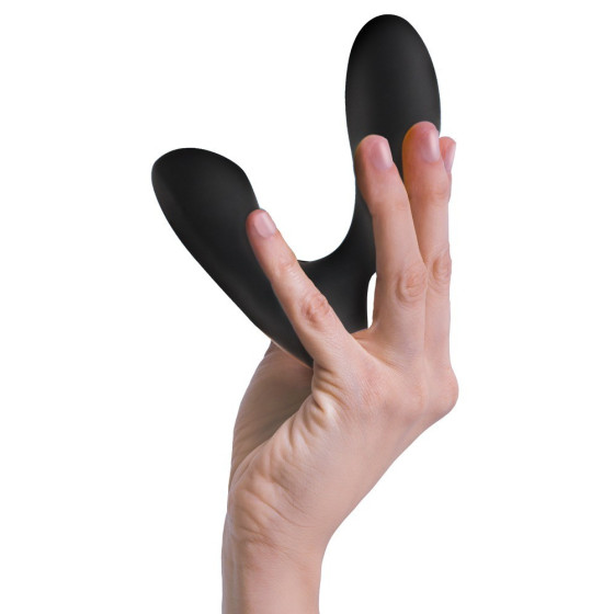 Vibrator unisex prostata si punct G Swakom Vick negru remote 10 cm