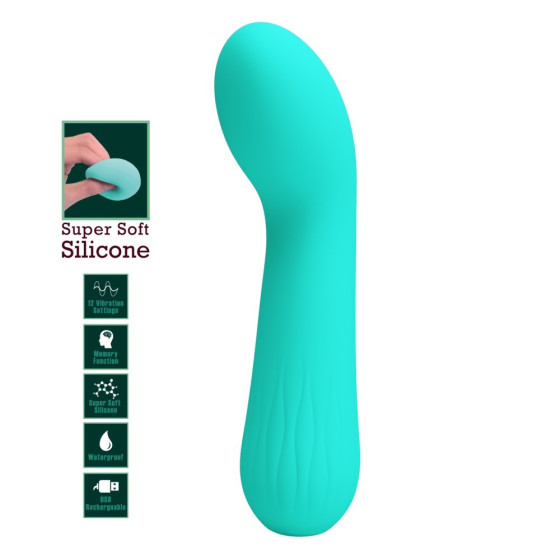 Vibrator punct G Pretty Love Faun verde 15 cm