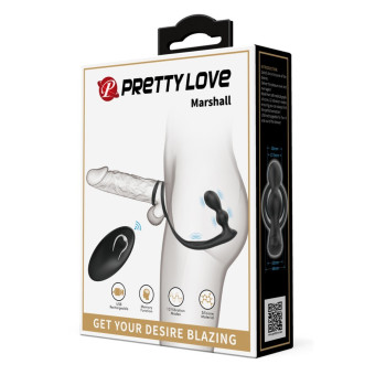 Inel penis cu butt plug vibrator Pretty Love Marshall