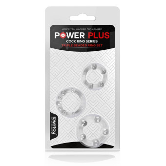 Set 3 inele cu margele pentru penis Lovetoy transparente