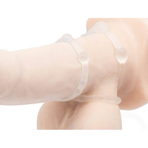 Set 3 inele cu margele pentru penis Lovetoy transparente