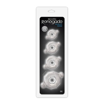 Set 4 inele pentru penis Renegade Vitality Rings transparente
