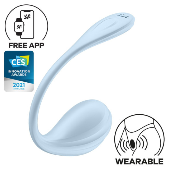 Vibrator smart punct G panty Satisfyer Smooth Petal albastru deschis