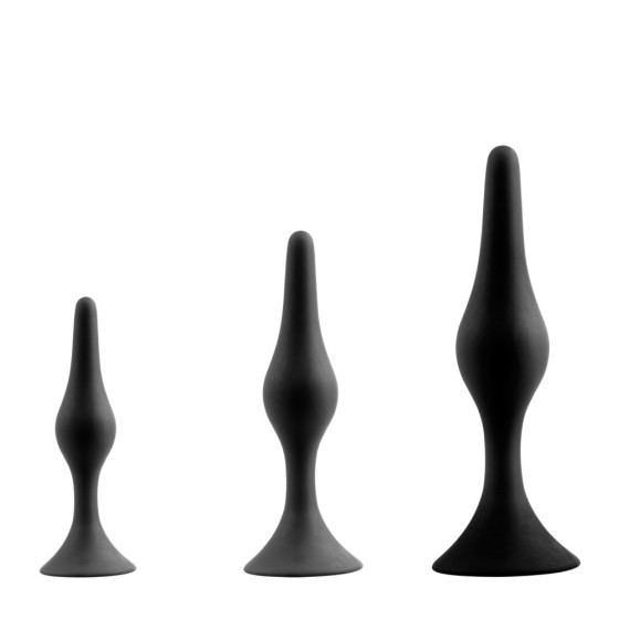 Set 3 dopuri anale cu ventuza NMC Back Up