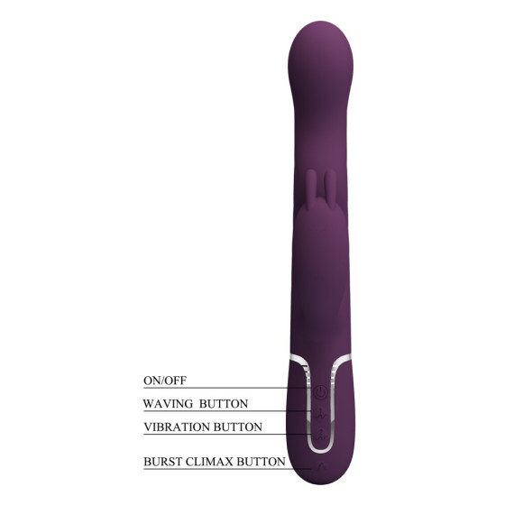 Vibrator punct G si clitoris Pretty Love Laursen 2 mov cu rotatie 24,9 cm