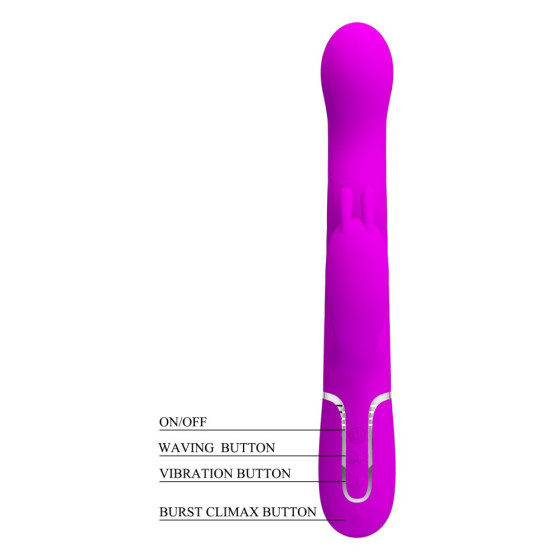 Vibrator punct G si clitoris Pretty Love Laursen 1 mov cu rotatie 24,9 cm