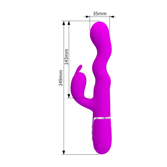 Vibrator punct G si clitoris Pretty Love Laursen 1 mov cu rotatie 24,9 cm