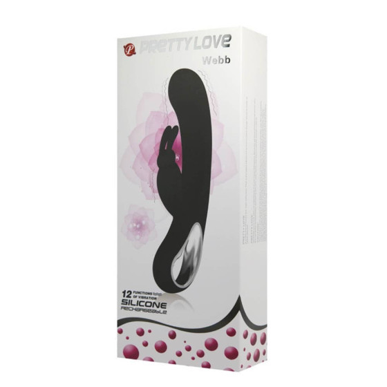 Vibrator punct G si clitoris Pretty Love Webb negru 21 cm