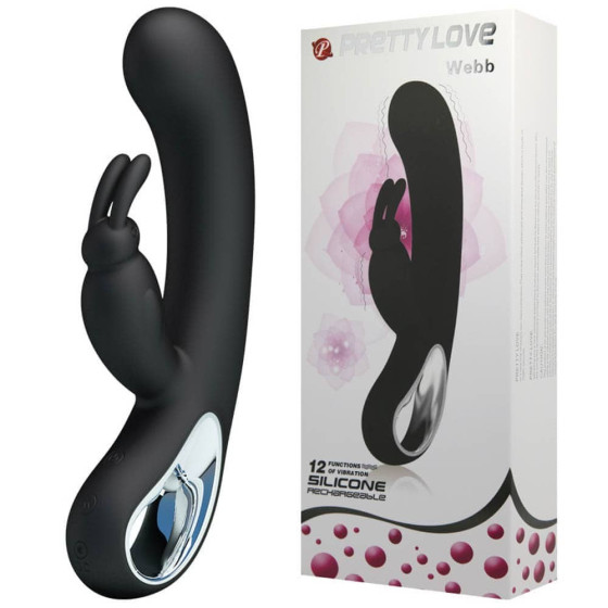 Vibrator punct G si clitoris Pretty Love Webb negru 21 cm