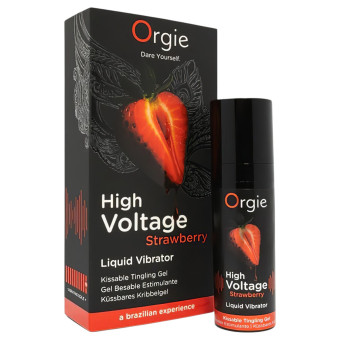 Gel stimulator cu vibratii Orgie High Voltage capsuni