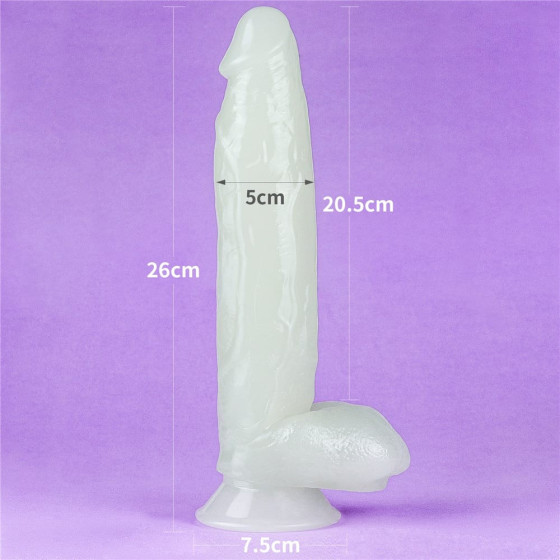 Dildo cu ventuza Lovetoy Lumino Play Glow in the Dark 25 cm