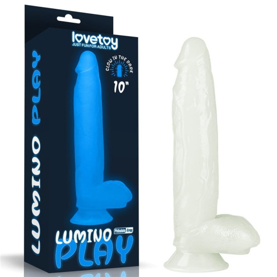 Dildo cu ventuza Lovetoy Lumino Play Glow in the Dark 25 cm