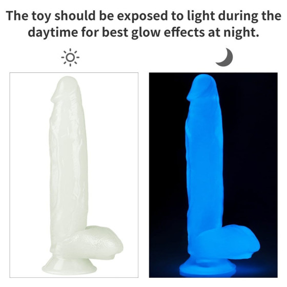 Dildo cu ventuza Lovetoy Lumino Play Glow in the Dark 25 cm