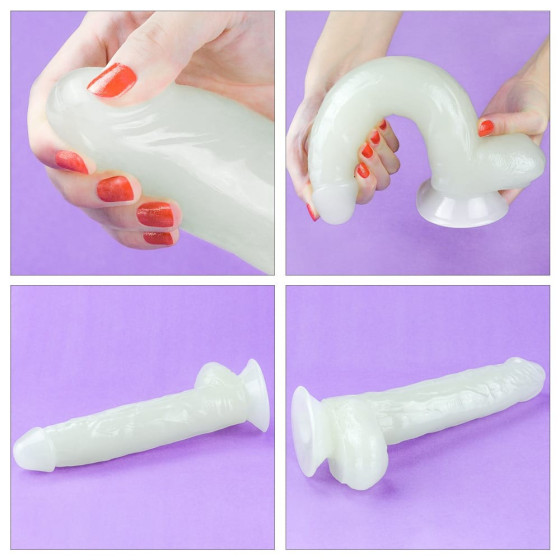Dildo cu ventuza Lovetoy Lumino Play Glow in the Dark 25 cm