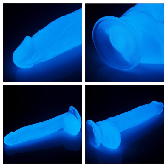 Dildo cu ventuza Lovetoy Lumino Play Glow in the Dark 25 cm
