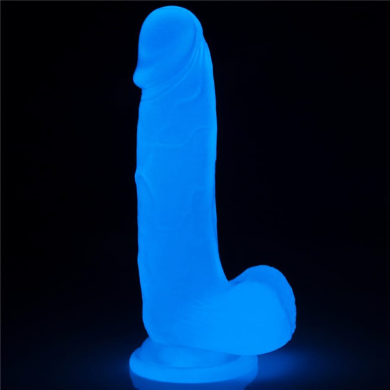 Dildo cu ventuza Lovetoy Lumino Play Glow in the Dark 19 cm