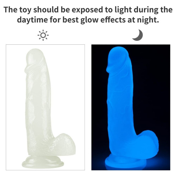 Dildo cu ventuza Lovetoy Lumino Play Glow in the Dark 19 cm