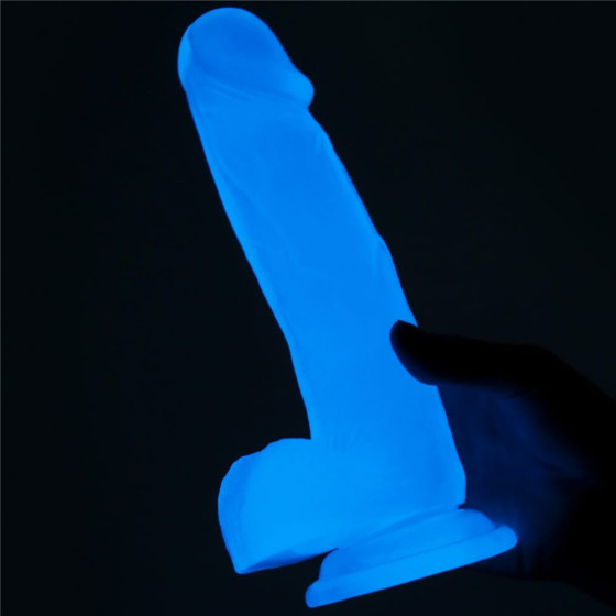 Dildo cu ventuza Lovetoy Lumino Play Glow in the Dark 19 cm