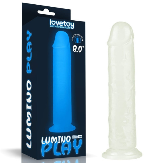 Dildo cu ventuza Lovetoy Lumino Play Glow in the Dark 21 cm