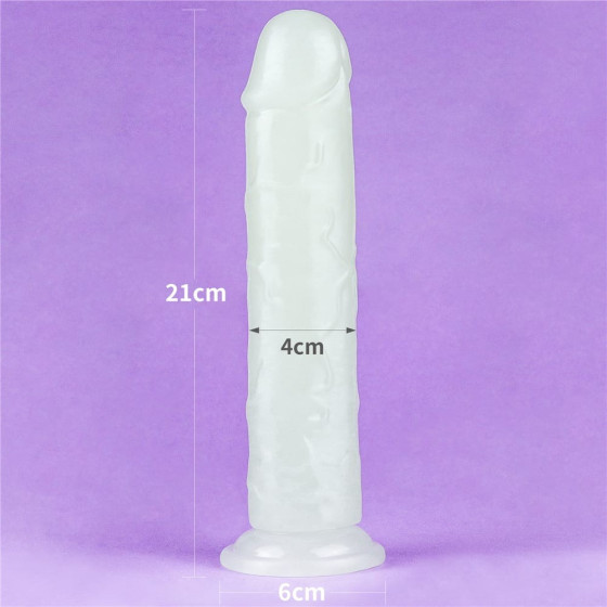 Dildo cu ventuza Lovetoy Lumino Play Glow in the Dark 21 cm