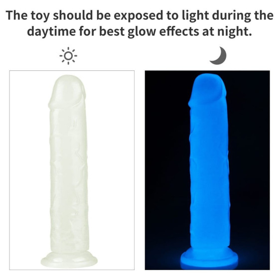 Dildo cu ventuza Lovetoy Lumino Play Glow in the Dark 21 cm